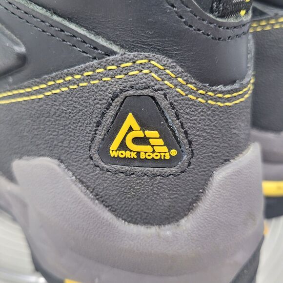 Work Boots Composite Toe ACE BURREN Safety Womens 7, Mens 5.5, Black Steel 99.9% - Picture 4 of 10